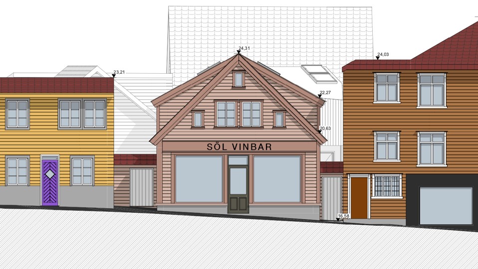 Söl vinbar vil etter hvert etablere seg i Pedersgata 59. Illustrasjon: Pedersgata Utvikling AS.