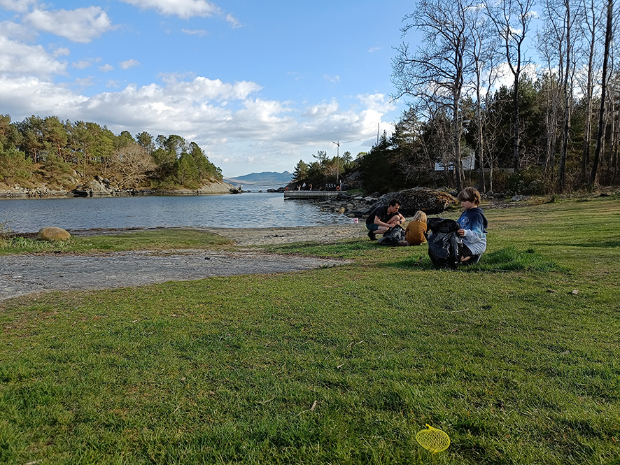 Foreldre og andre beboere på Vassøy deltok på dugnaden sammen med Vassøy skole.