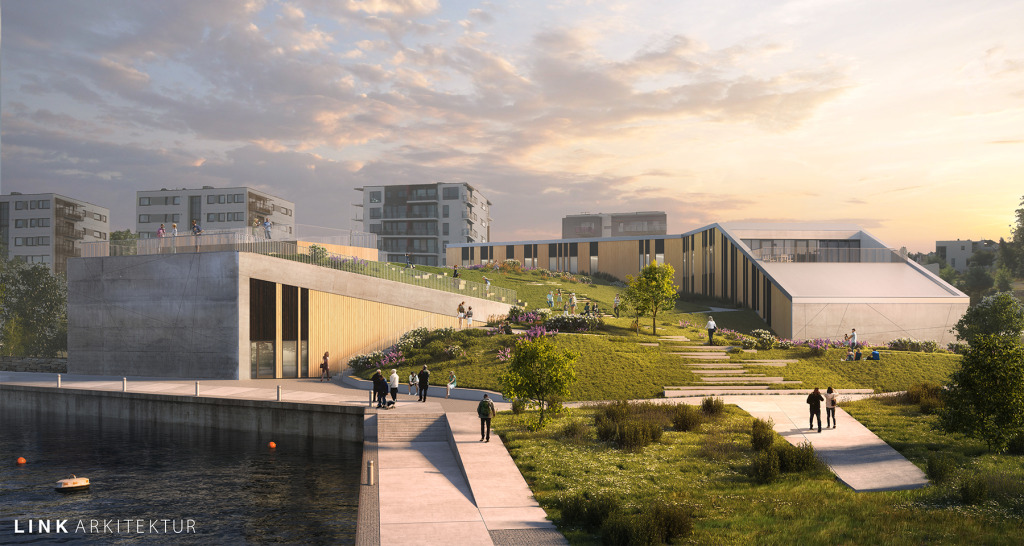 Slik skal det se ut når Varmen brannstasjon er ferdig.