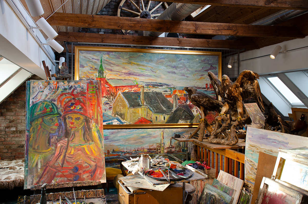 Fra atelieret i toppetasjen på Reidar Berge museet.