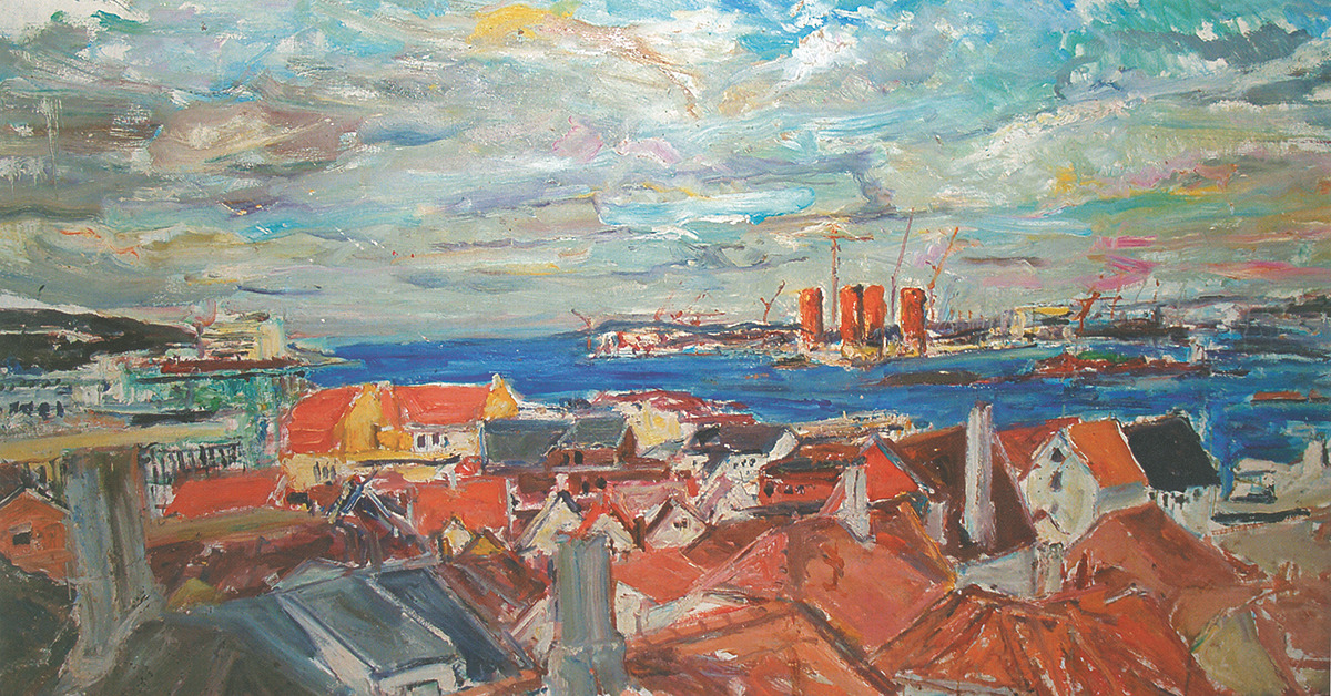 Utsyn fra Blåsenborg mot Rosenberg, 1980-årene.