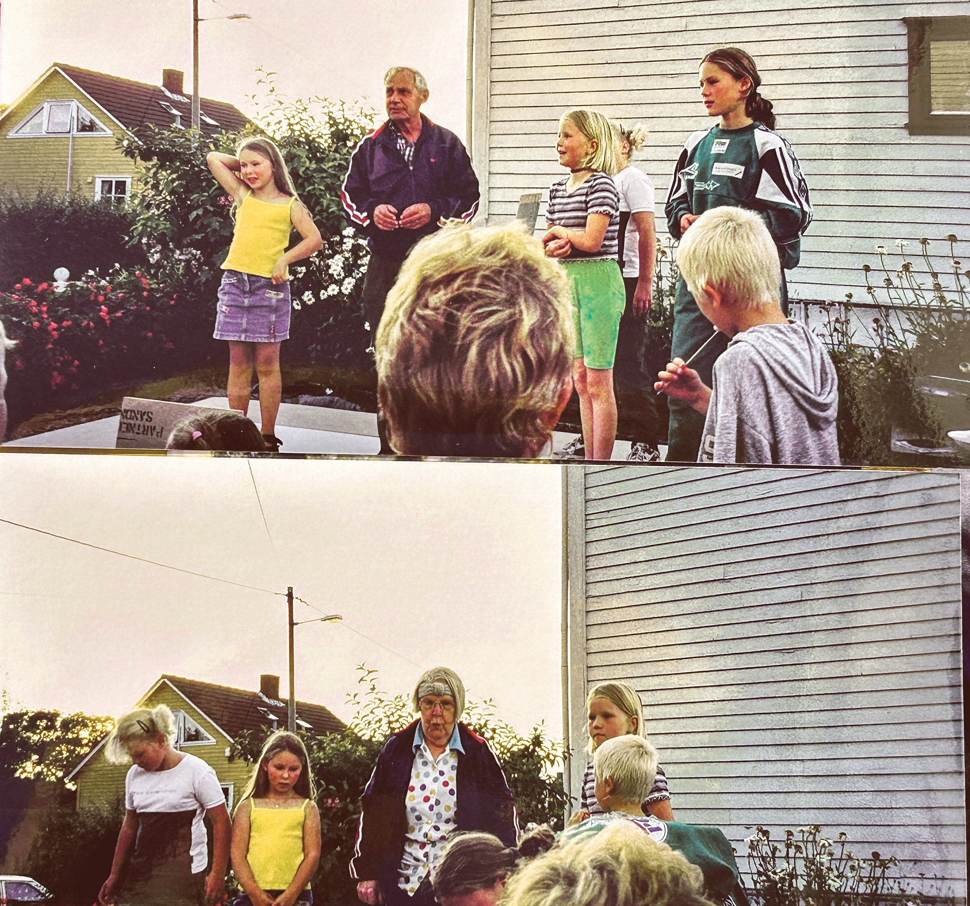 Ruth og Walter opptrer med ungene på en av Horjegatas mange sommerfester.