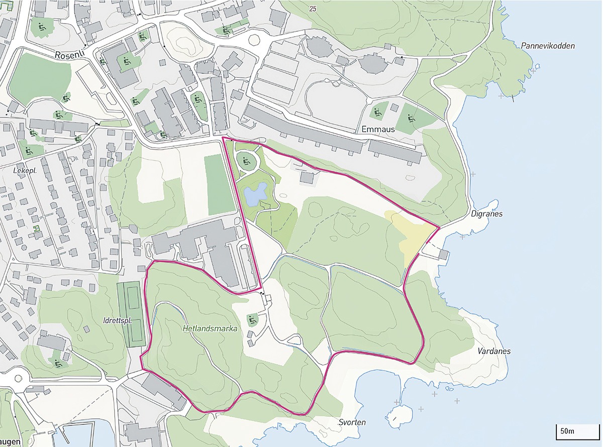 På kartet vises ruten for det nye Vaffelløpet.